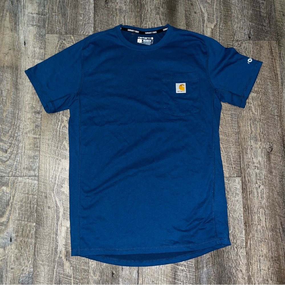 Carhartt T-Shirt Men's Small Blue Force Pocket Relaxed Fit  New‎ Without Tags
